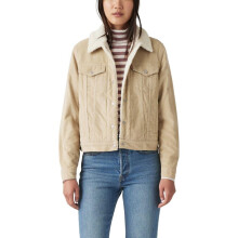 Levi's Women's Original Sherpa Trucker Jacket (Standard And Plus), (New) White Pepper (Corduroy - Non Stretch), Small