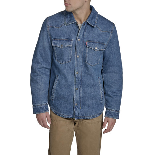 Levi's Levi's Men's Cotton Western Shirt Jacket, Medium Wash Denim, Medium