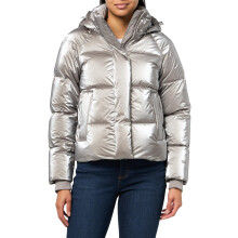 Chaqueta Puffer con Capucha Cloud de Levi's para Mujer, Plateada, Grande