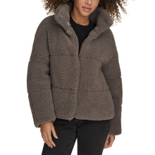Abrigo de Pana Larga de Patchwork de Levi's para Mujer, Gris Corto, Grande