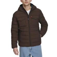 Levi's Puffer Acolchado para Hombre, 2 Bolsillos, Marrón Chocolate, Grande