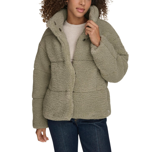 Levi's Levi's Cappotto Teddy Patchwork Lungo da Donna, Seafoam Shortie, Grande