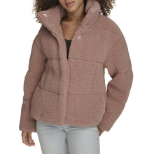 Levi's Abrigo de Teddy de Longitud Larga para Mujer, Shortie Mauve, Mediano
