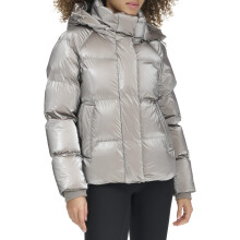 Levi's Damen Cloud Puff Kapuzen-Puffermantel, Silber Metallic, X-Small