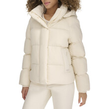 Levi's Damen Cloud Puff Kapuzen-Pufferjacke, Schneeweiß, Klein