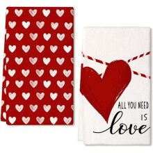 Set di 2 Asciugamani da Cucina per San-, Strofinacci Love San-, Asciugamani Stampati nel 3D(A)