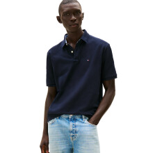 Tommy Hilfiger Heren Korte Mouw Polo in Classic Fit, Marineblauw, X-Large