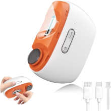 Electric Nail Clippers With Polisher LED Light Collection Container