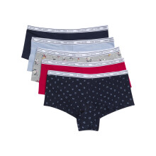 Tommy Hilfiger Dames Klassieke Katoenen Boyshort Ondergoed met Logo Tailleband 5-Pack