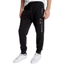 Tommy Hilfiger Men's Essential Fleece Tommy Logo Embroidered Sweatpants, Black, M