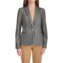 Blazer de mujer Tommy Hilfiger - Chaqueta de negocio con ajuste favorecedor y cierre de un botón, Negro Multi, 2