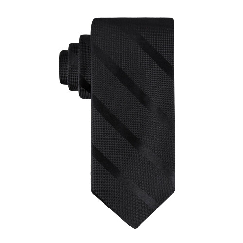Tommy Hilfiger Cravatta Classica Striata Tonale Tommy Hilfiger per Uomo, Nera, Taglia Unica