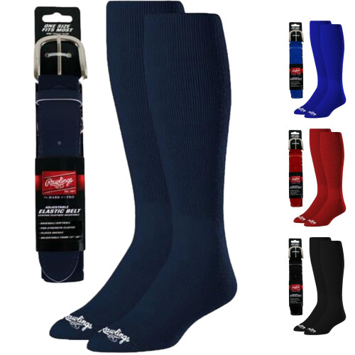 Rawlings Unisex Barn Baseballbälte & Strumpor Combo, Marin, Liten US