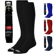 Rawlings Belt & Socks Combo | Baseball/Softball | Black | Small