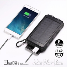 Power Solar Bank 2 USB Fast Charging External Battery Pack Charger 10000mAh