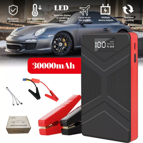 LED Flashlight Function Car Jump Starter 30000mAhPortable Power Emergency Bank