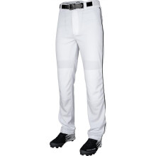 Rawlings | Semi-Relaxed Full Length Baseball Pant | Piped | Adult X Large | White/Black