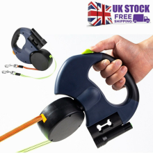 Retractable Lead Leash Double Tangle Dual Doggie 2 Dog 50 Pounds For Pet Dog New
