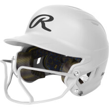 Rawlings | MACH HI-VIZ Fastpitch Softball Batting Helmet | Face Guard Attached | White | Junior - 6 3/8" - 7 1/8"