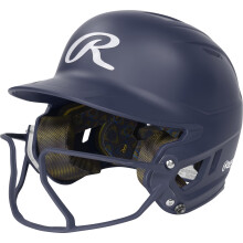 Rawlings | MACH HI-VIZ Fastpitch Softball Batting Helmet | Face Guard Attached | Navy | Junior - 6 3/8" - 7 1/8"