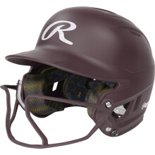 Rawlings | MACH HI-VIZ Fastpitch Softball Batting Helmet | Face Guard Attached | Maroon | Senior - 6 7/8" - 7 5/8"
