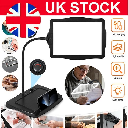 10x Magnifying Glass w/Light Magnifying Desk Lamp Illuminated Adjustable Flexibl