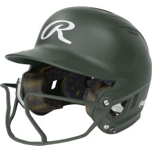 Rawlings | MACH HI-VIZ Casco de Bateo Rápido Softball | Protector Facial Incluido | Verde Oscuro | Senior - 6 7/8" - 7 5/8"