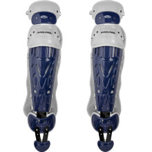 Rawlings | VELO Catcher's Leg Gaurds | Baseball | Adult 16.5" | Navy/White