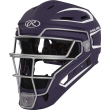 Rawlings | Casco de receptor VELO 2.0 | Béisbol | Senior (7 1/8" - 7 1/2") | Púrpura/Blanco