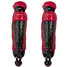 Rawlings | VELO Catcher's Leg Gaurds | Baseball | Intermediate 15.5" | Black/Scarlet