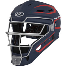 Rawlings | Casco de receptor VELO 2.0 | Béisbol | Senior (7 1/8" - 7 1/2") | Marino/Carmesí