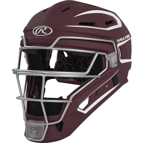Rawlings | VELO 2.0 Catcherhelm | Baseball | Junior (6 1/2" - 7") | Maroon/Weiß