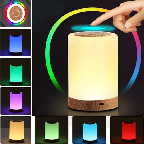 Night Light Silicone Touch Bedside Lamp Timer USB Rechargeable Boy Girl Gift 1