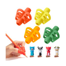 Mr. Pen - Bleistift-Griffe für Kinder, 4er-Pack mit Clips, tropische Farben, flexibler Silikonhalter