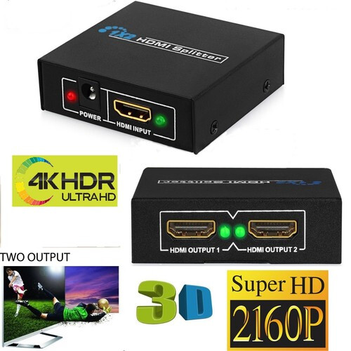 NEW 1 INPUT 2 OUTPUT HDMI SPLITTER 2 WAY SWITCH BOX Hub SUPPORT FULL 4K HD 3D 1