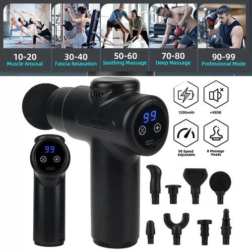 Massage Gun Deep Percussion Massager Muscle Vibration Tissue Relaxing Therapy UK