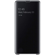 Funda Samsung Galaxy Oficial S10+ S-View Flip Clear View EF-ZG975CBEGKR (Negro)