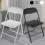 Black Metal Folding Chair Foldable Computer Desk Office Party Back Rest Chairs 2
