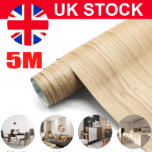 5M Sticky Back Self Adhesive Vinyl Film Worktop Cupboard Door Sticker Wallpaper