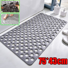 Shower Mat Suction Cups Drainage Hole Non-Slip Texture Machine Washable Bathroom