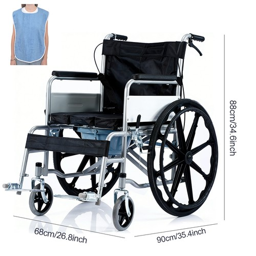 Folding Wheelchair Comfortable Breathable for Elderly Disabled Vehicles Moving 2