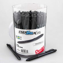 Pentel EnerGel-X Nachfüllbarer Gelstift, (1,0mm) Fette Linie, Schwarze Tinte, 72er Packung (BL110PC72A)
