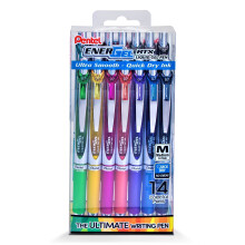 Pentel EnerGel RTX Liquid Gel Pen, (0.7mm) Medium Line, 14 Assorted Vibrant Colors, Window Box