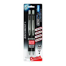Pentel EnerGel PRO Permanent Gel Pen, (0.7mm), Medium Line, Archival and Water-Proof, Black Ink, Pack of 2 (BLP77BP2A)
