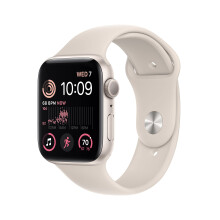 Apple Watch SE (2. Gen) (GPS, 44mm) - Gehäuse aus Starlight-Aluminium mit Starlight-Sportband, M/L (erneuert)