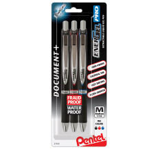 Pentel EnerGel Pro Permanent Gel Ink Pen, (0.7mm) Assorted Colors, 3 Pack (BLP77BP3M)