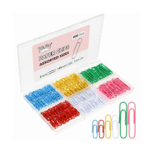 Mr. Pen - Büroklammern, 400 Stück, Verschiedene Größen (1", 1.3", 2"), Bunte Klammern mit Aufbewahrungsbox