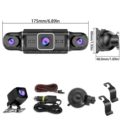 4 Channel WiFi 360 4K Dash Cam Front Rear Inside Car Camera Dash Cam 1080P Tool 2