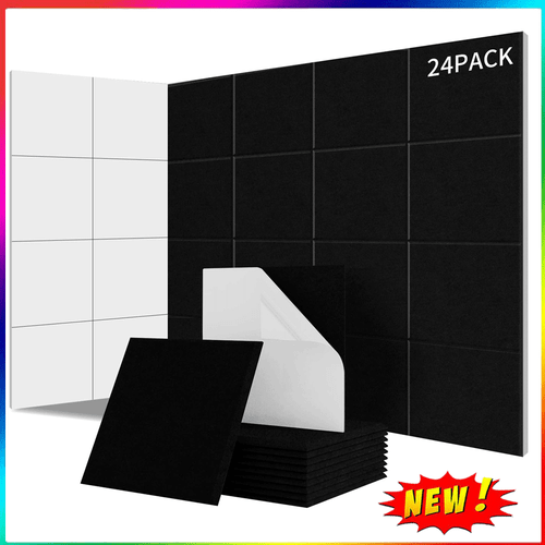 24x Self Adhesive Acoustic Wall Panel Tiles Studio Sound Proofing Insulation Pad 1