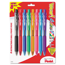 Pentel BK440BP8M WOW! Nachfüllbare Kugelschreiber, 1mm, Gemischte Gehäuse, 8er-Pack